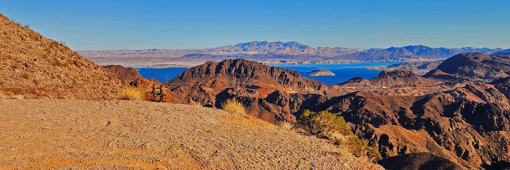 black-canyon-overlook-loop-nevada-02-06-2025-007 Black Canyon Overlook at End of Road: Rough Peak, Lake Mead, Muddy Mts. in View | Black Canyon Overlook Loop | Lake Mead NRA, Nevada