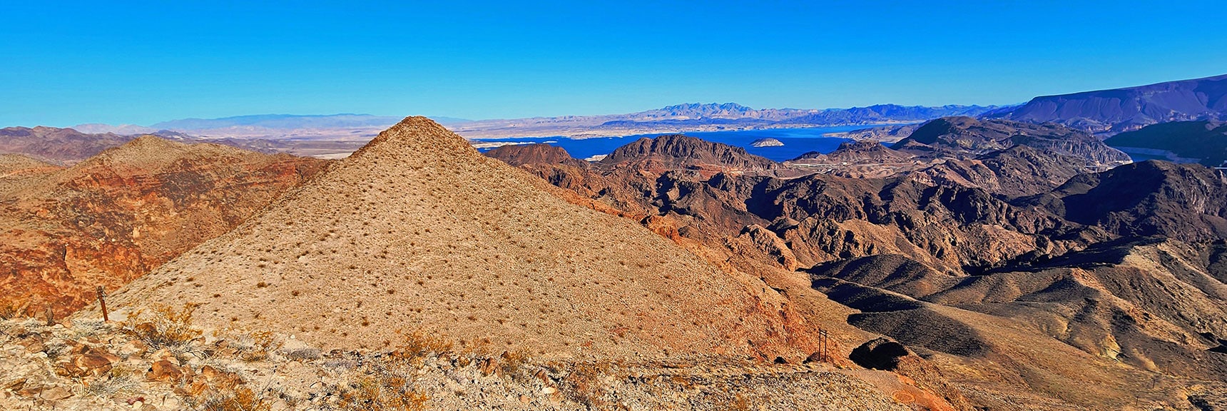 black-canyon-overlook-loop-nevada-02-06-2025-012 Lake Mead & Muddy Mts. from Peak 2420 | Black Canyon Overlook Loop | Lake Mead NRA, Nevada