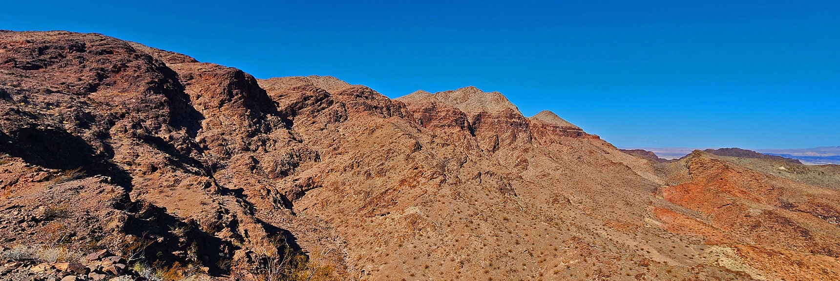 black-canyon-overlook-loop-nevada-02-06-2025-025 View Across Black Canyon Overlook Cliffs Just Traversed | Black Canyon Overlook Loop | Lake Mead NRA, Nevada