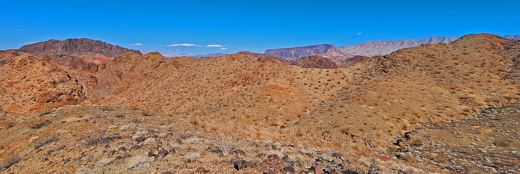 black-canyon-overlook-loop-nevada-02-06-2025-39 Now Angling Left Up Canyon on North Side of Peak 2420 | Black Canyon Overlook Loop | Lake Mead NRA, Nevada