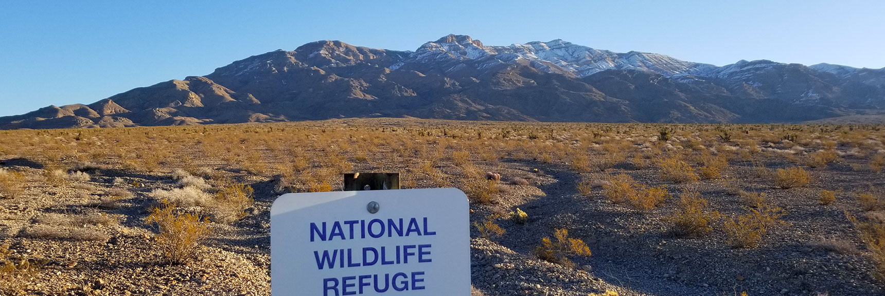 Entering Desert National Wildlife Refuge South of Gass Peak, Nevada