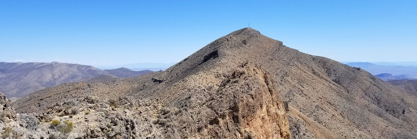 Gass Peak Nevada Summit viewed from 500ft and 1/4th mile below.