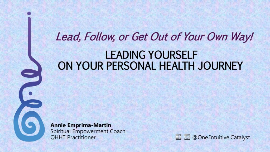 Title Page - Leading Yourself On Your Personal Health Journey - Annie Emprima-Martin, Spiritual Empowerment Coach, Las Vegas