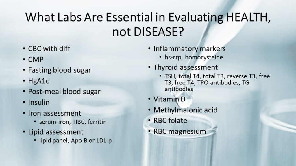 Which Labs Are Essential, Webinar by Dr. Angela Carlson, ND, in the series Achieving Your Optimal Health, Las Vegas, Nevada