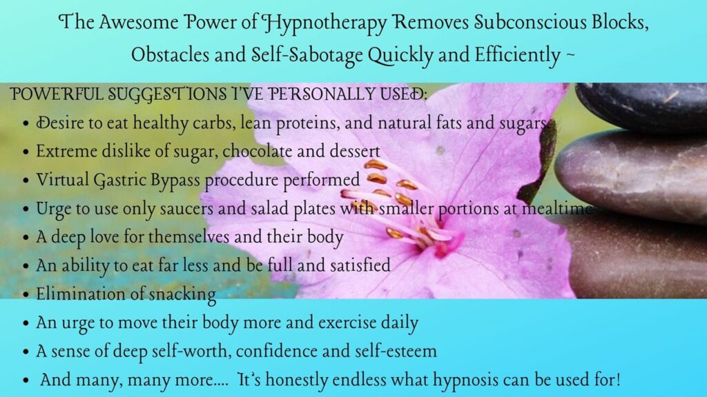 Permanently Transform Your Weight Through Hypnotherapy, Loya Riggan, CH, Hypnotherapist & NLP Practitioner, owner of Dynamic Mindset Hypnosis in Las Vegas, Webinar in Achieving Your Optimal Health Series, Slide 008
