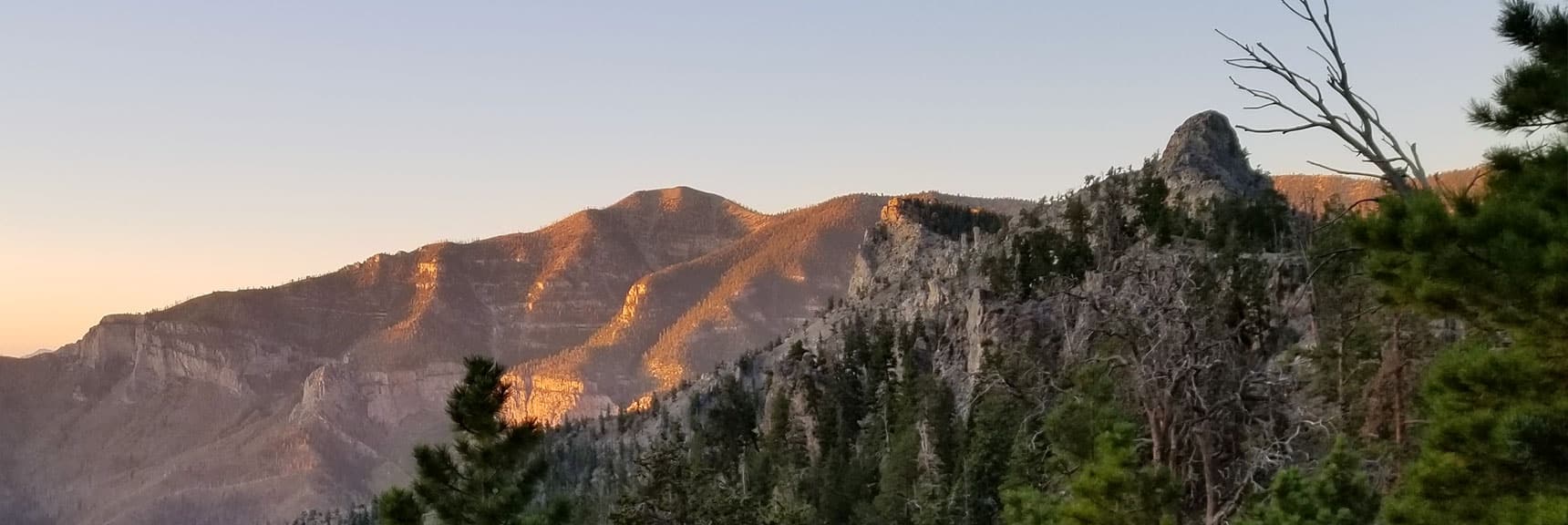 Cockscomb Peak and Ridge Viewed from North Loop Trail Just Beyond Trail Canyon Trail Junction in Mt Charleston Wilderness, Nevada
