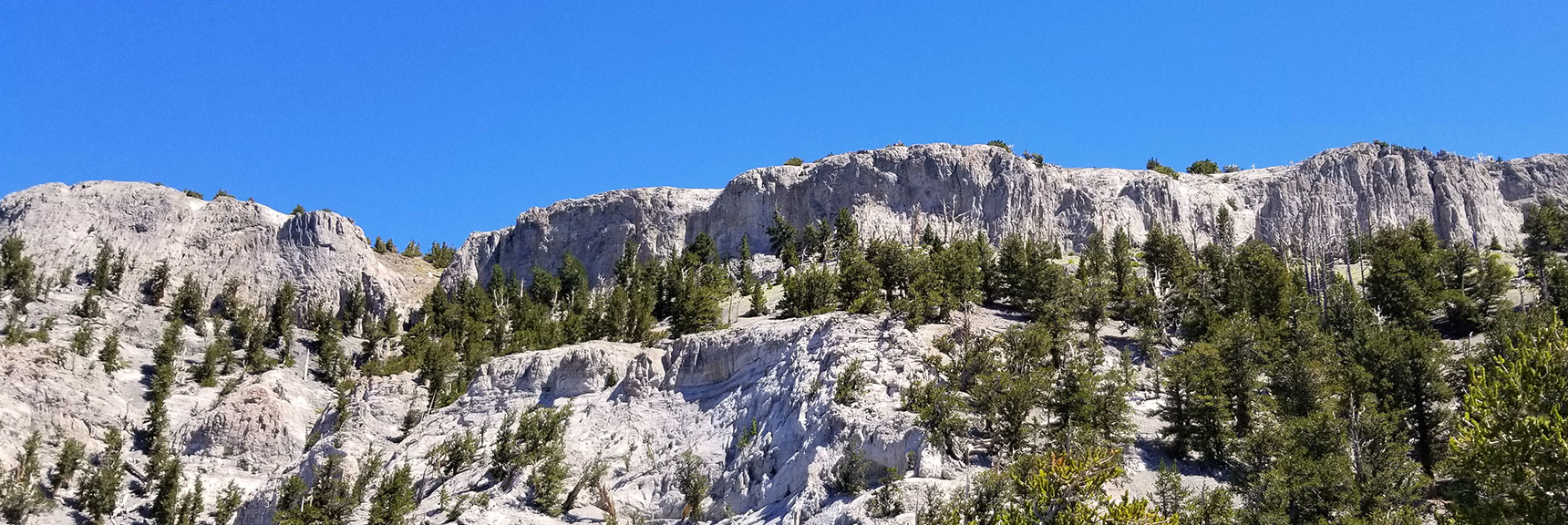 West Cliff of Mummy Mt, V-shaped Approach Canyon Visible in Mt Charleston Wilderness, Nevada