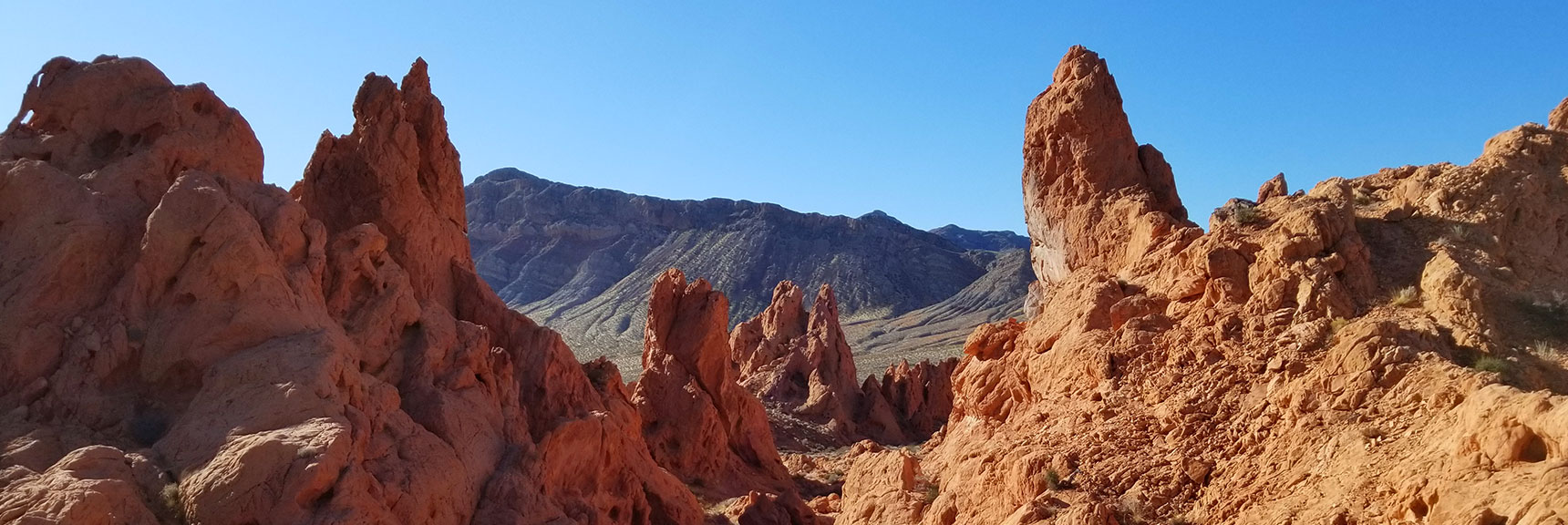 Looking Back on the Pinnacles of Pinnacles Loop Trail in Valley of Fire State Park, Nevada