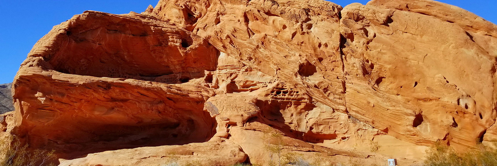 Rock Caverns Behind Arch Rock in Valley of Fire State Park, Nevada