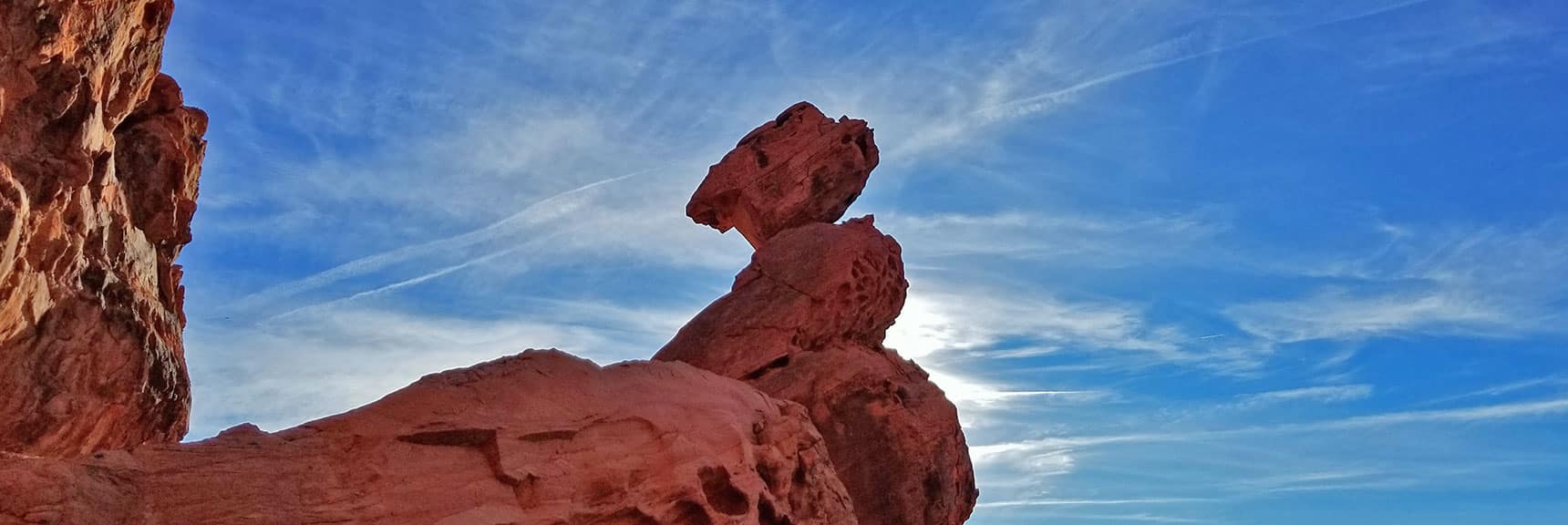 Balancing Rock in Valley of Fire State Park, Nevada, View from Far Side of Rock