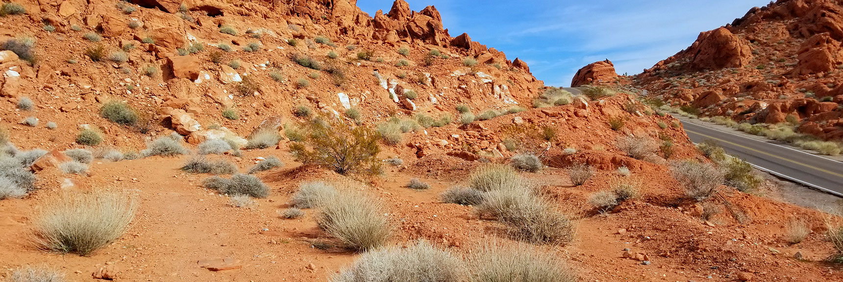 Circling Around the South Side of Elephant Rock Loop in Valley of Fire State Park, Nevada