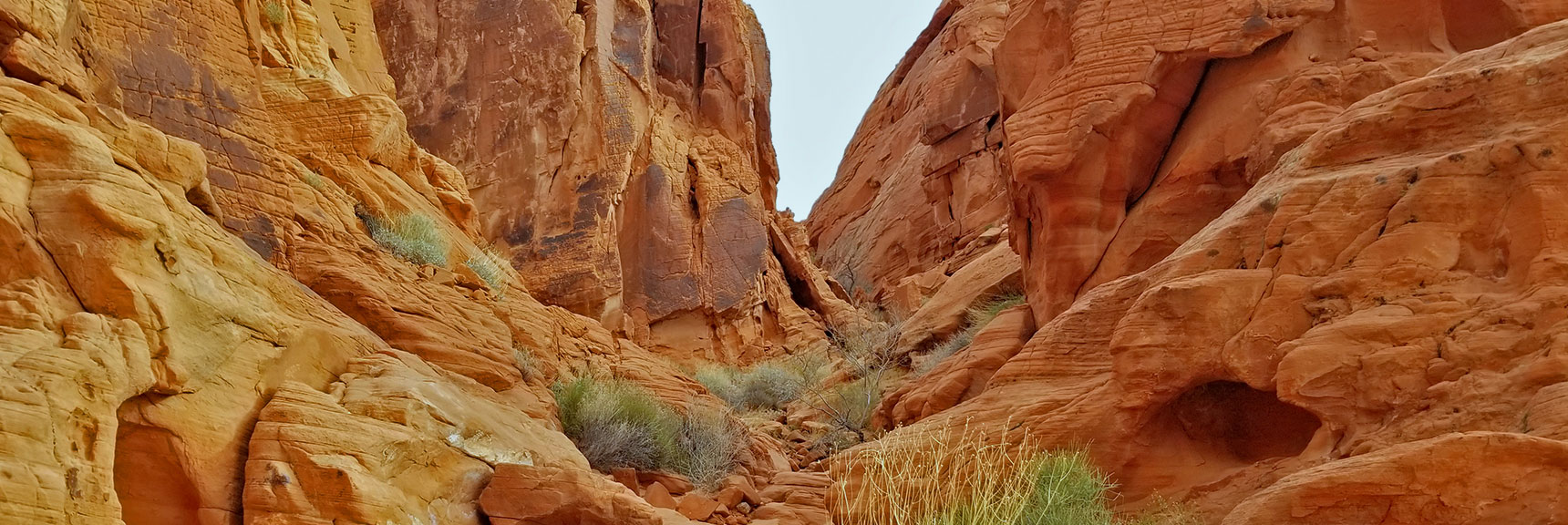 Canyon Continues to Narrow Then Widen in Fire Canyon in Valley of Fire State Park, Nevada