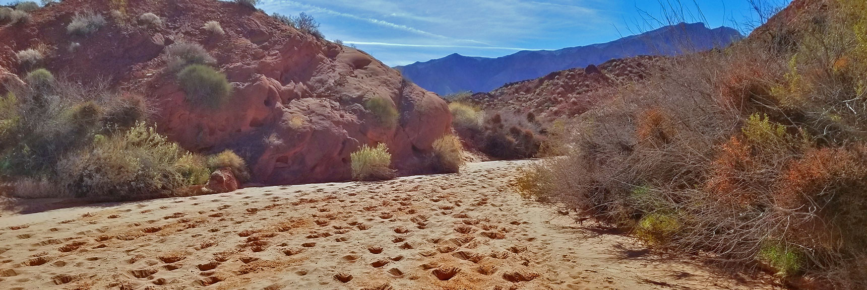 This Deep Sand Continues from the East Side of the Park to the WestHeading Toward Fire Canyon on Natural Arches Trail, Valley of Fire State Park, Nevada