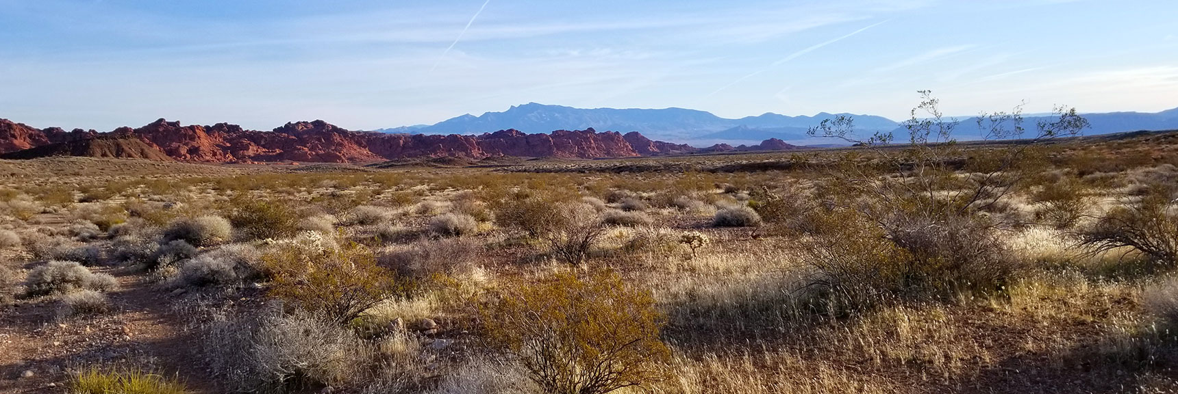 Looking Northeast Down the Length of Red Rock Hills from the West End of Old Arrowhead Trail in Valley of Fire State Park, Nevada