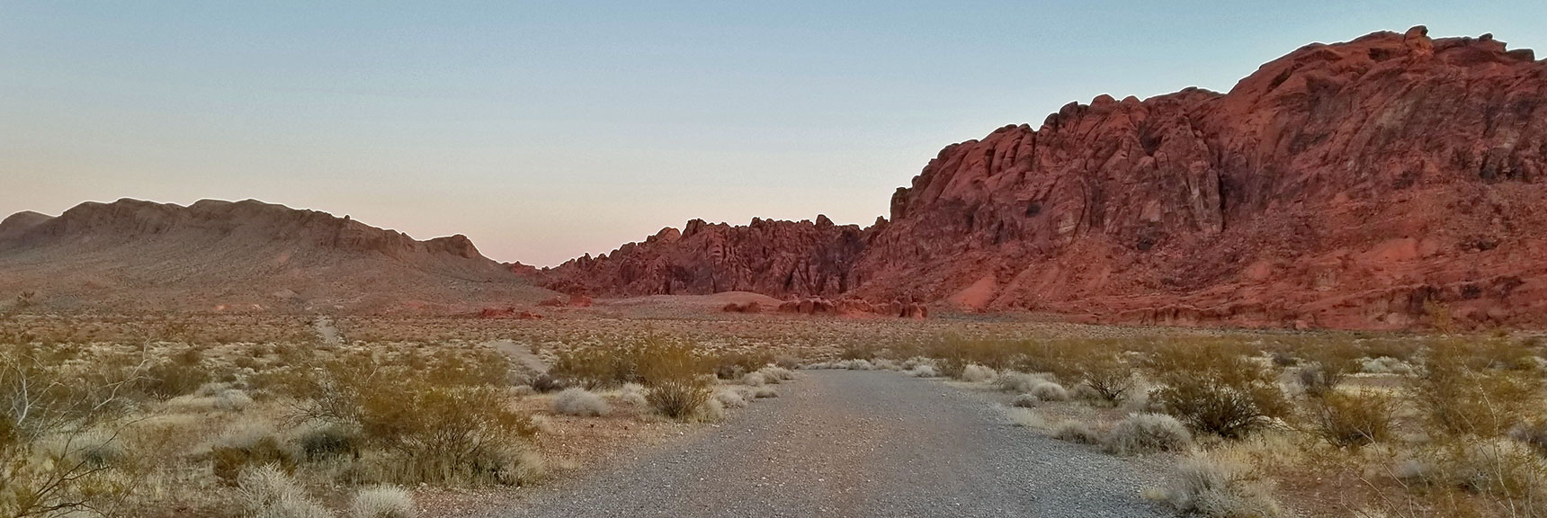 Starting Out on the Graded Road at the Trailhead for Prospect Trail in Valley of Fire State Park, Nevada