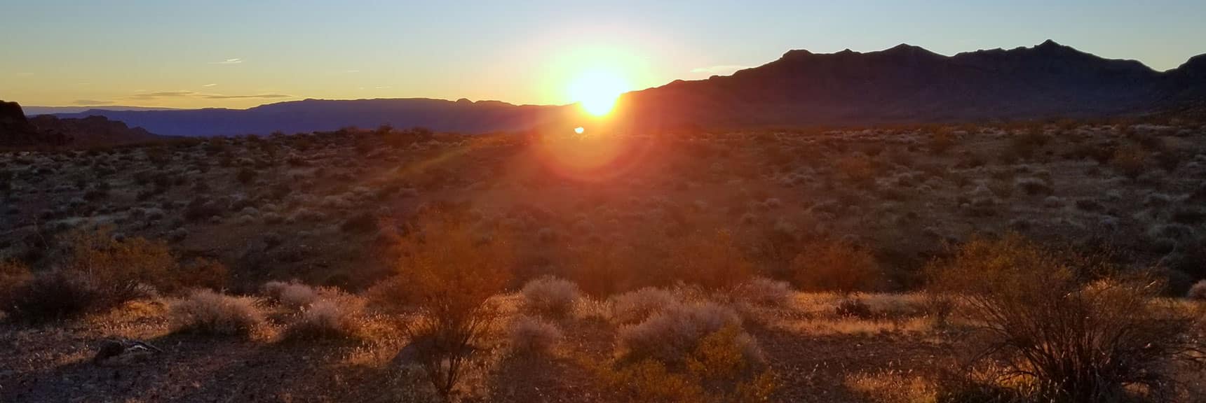 Sunrise to the East of the Trailhead for Prospect Trail in Valley of Fire State Park, Nevada