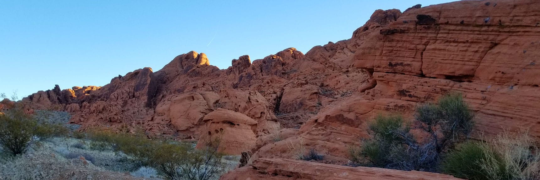 Moving Through the Pass on Prospect Trail in Valley of Fire State Park, Nevada