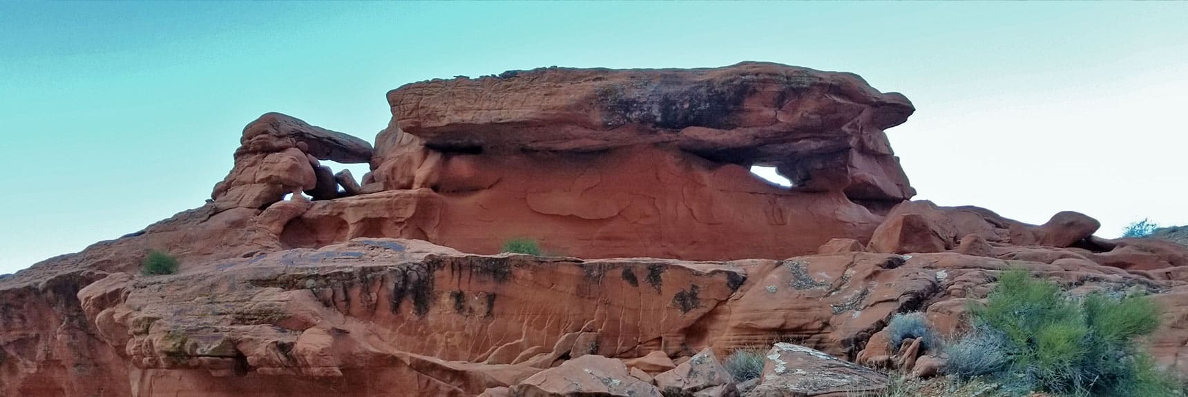 Bizarre Rock Formations in the Northern Canyon Wash on Prospect Trail in Valley of Fire State Park, Nevada