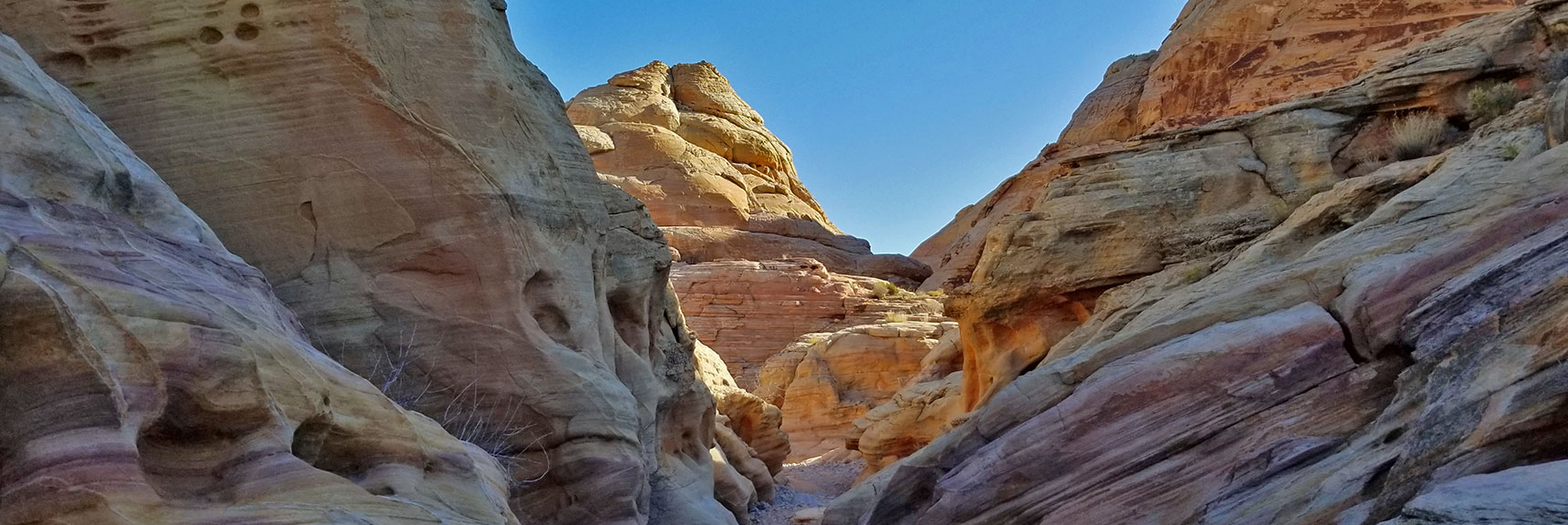 Passing Through Firewave Rocks While Descending Through the Northern Canyon Wash on Prospect Trail in Valley of Fire State Park, Nevada Prospect Trail in Valley of Fire State Park, Nevada