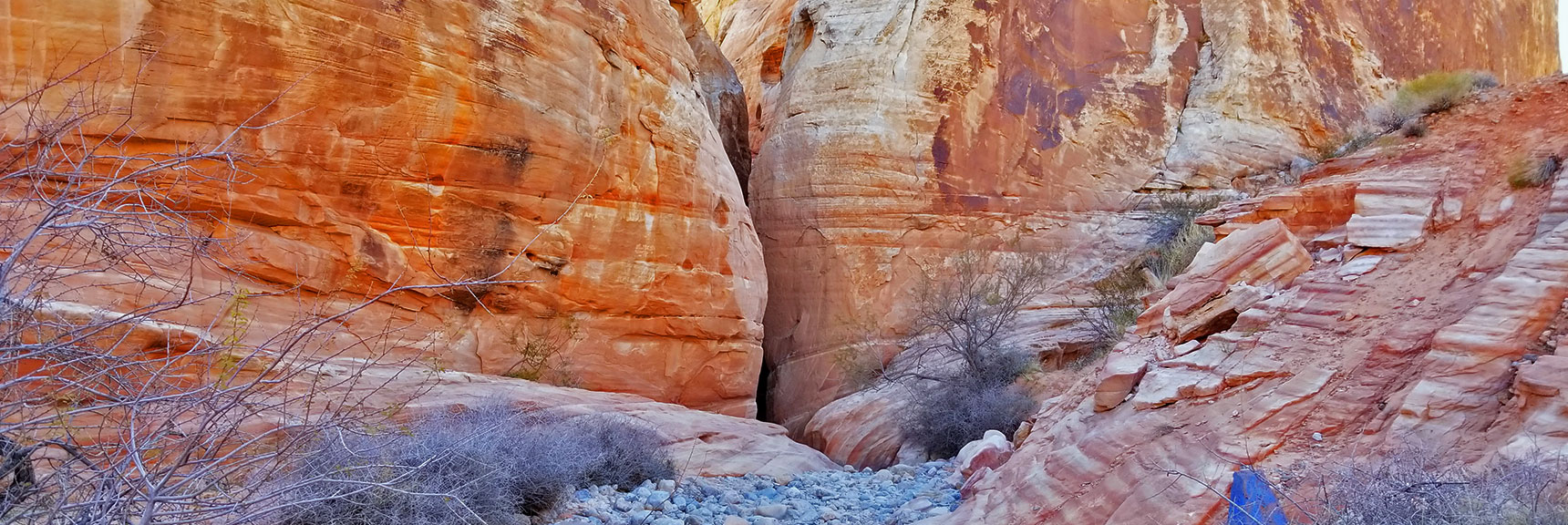 Looking Back Toward the Slot Canyon Entrance on White Domes Loop in Valley of Fire State Park, Nevada