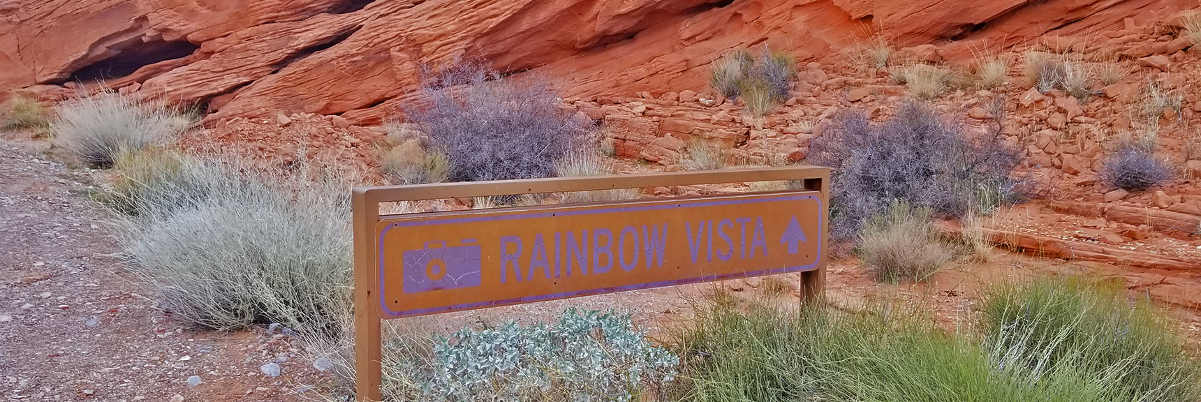 Rainbow Vista Trailhead Sign in Valley of Fire State Park, Nevada