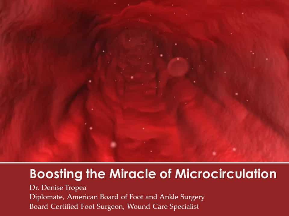 Boosting the Miracle of Microcirculation, Webinar in the Series Achieving Your Optimal Health, Presented by Dr. Denise Tropea, DPM Slide 001