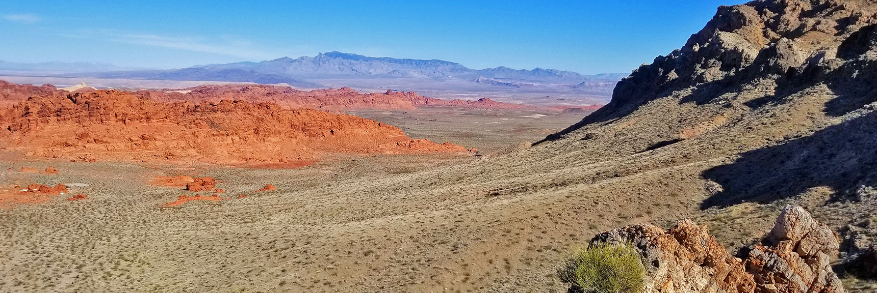 View Toward the Eastern End of the Park and Along the Muddy Mountains Southern Park Border | Valley of Fire State Park, Nevada Panorama