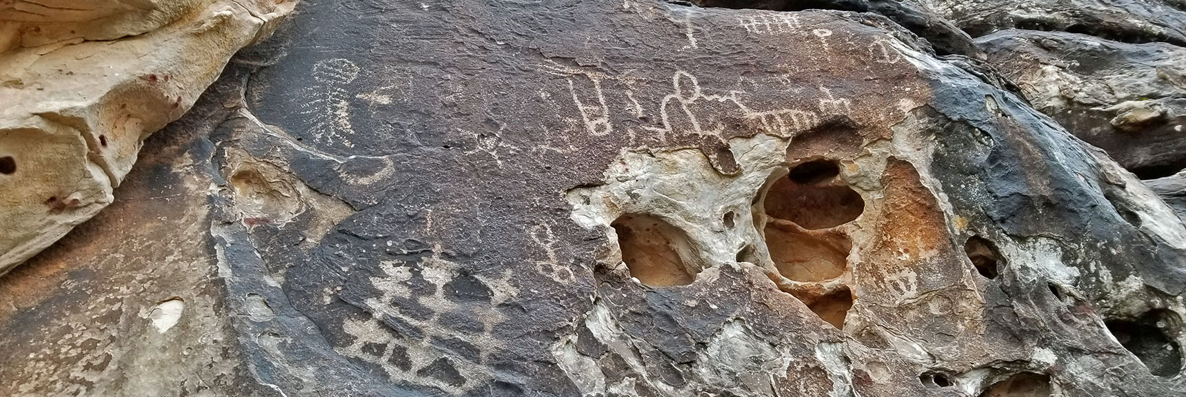 Petroglyphs Just Off White Rock Mountain Loop in Red Rock Park, Nevada