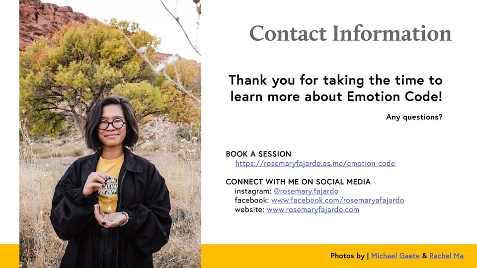 Emotion Code Webinar by Rosemary Fajardo in Series Achieving Your Optimal Health - Slide 020