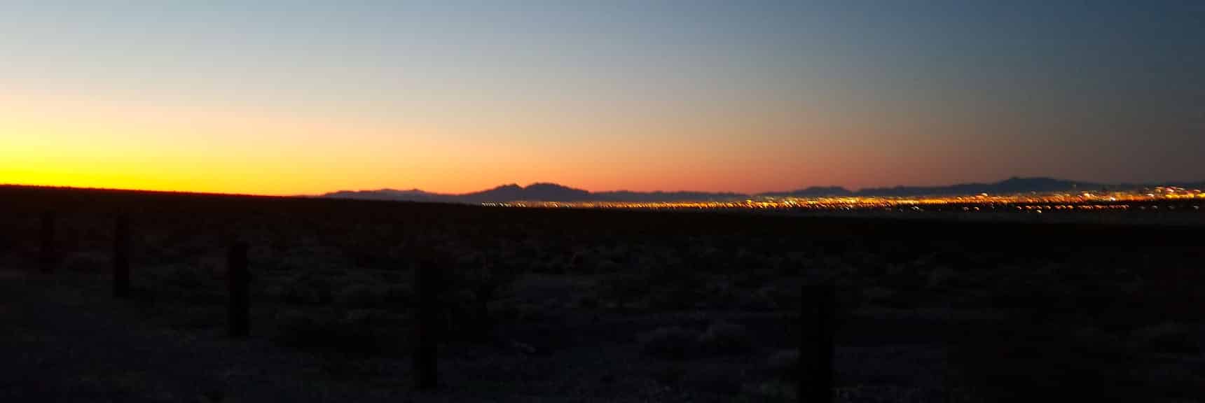 Beginning of Sunrise Across the Desert North of Las Vegas | Gass Peak Eastern Summit Ultra-marathon Adventure, Nevada