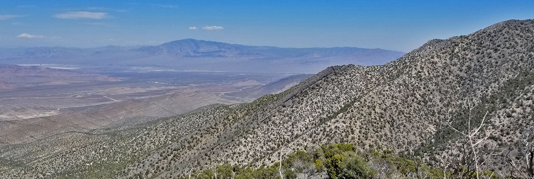 Sheep Range and Harris Springs Rd Viewed from Keystone Thrust Just West of El Padre Mountain, La Madre Mountains Wilderness, Nevada