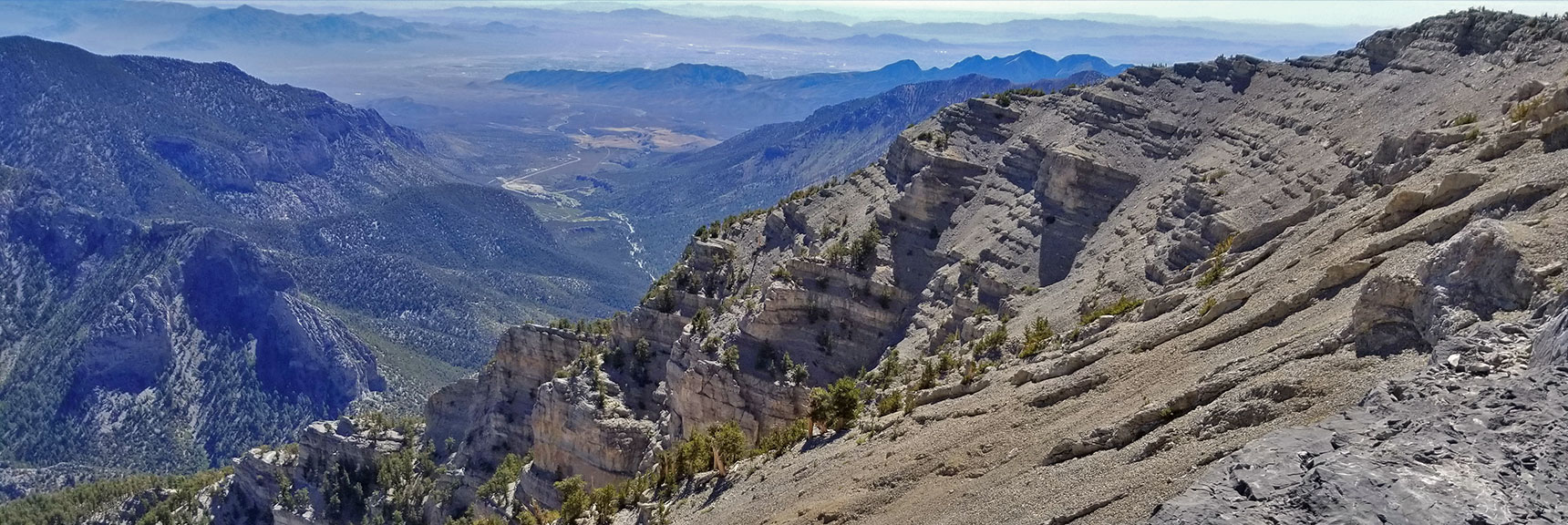 Kyle Canyon from Upper South Ridge | Griffith Peak & Charleston Peak Circuit Run, Spring Mountains, Nevada