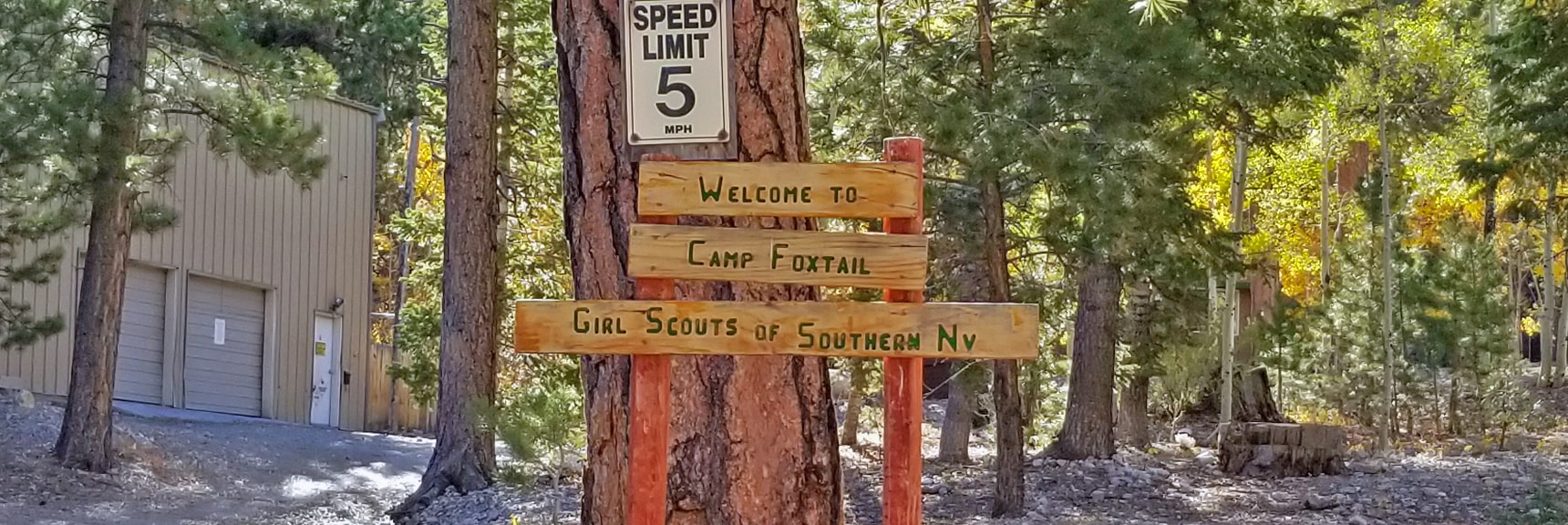 Main Entrance to Camp Foxtail Girl Scout Camp | Foxtail Canyon | Foxtail Girl Scouts Camp | Mt Charleston Wilderness | Spring Mountains, Nevada