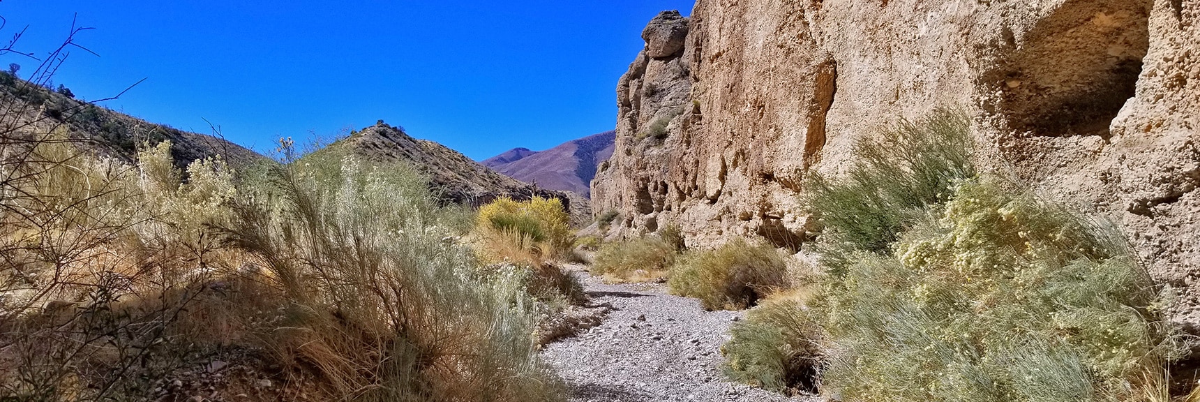 Emerging From the Upper End of the Slot Canyon | Harris Springs Canyon | Biking from Centennial Hills | Spring Mountains, Nevada