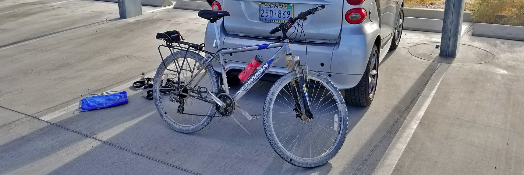 Mountain Bike Successfully Dismounted, Rack System Stored, Took About 7 Minutes | Smart Car Bike Rack and Mountain Bike Test, Sheep Range, Nevada