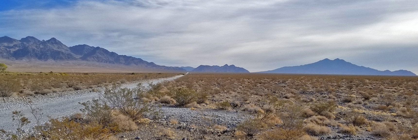 View Up Mormon Well Road Toward Fossil Ridge and Gass Peak | Smart Car Bike Rack and Mountain Bike Test, Sheep Range, Nevada