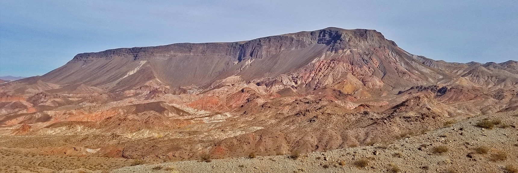 Fortification Hill Viewed from High Point on North Mine Access Road | Kingman Wash Access Road | Lake Mead National Recreation Area, Arizona