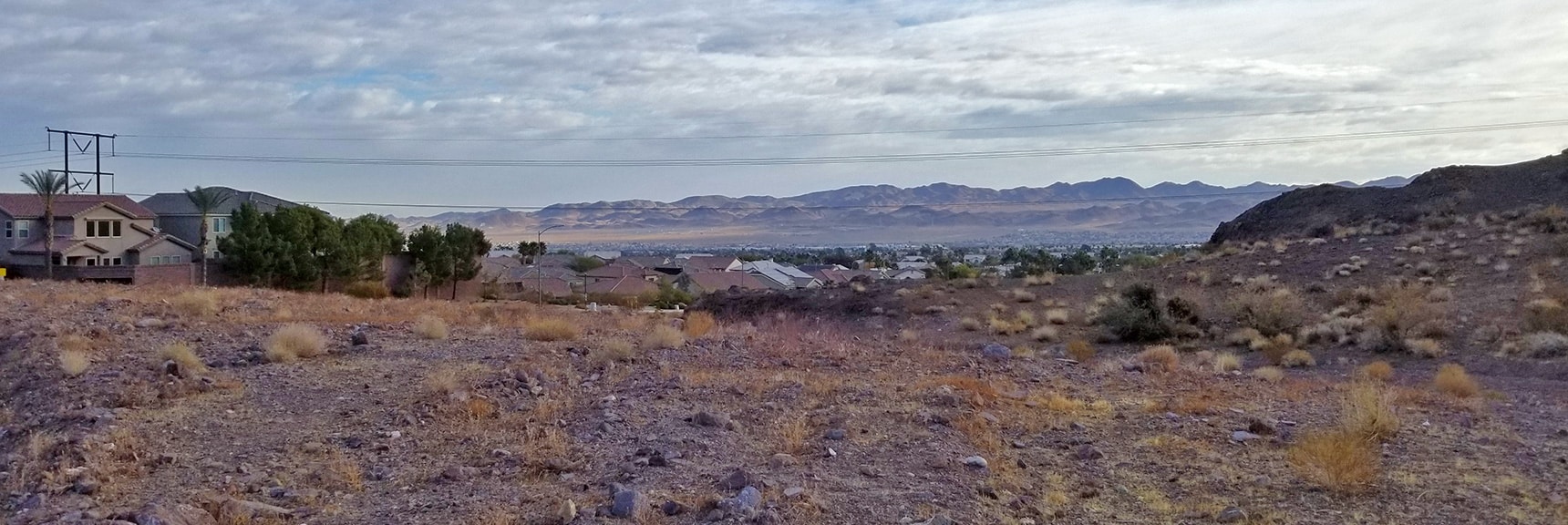 Looking Back Toward Henderson from the McCullough Hills Trailhead | McCullough Hills Trail in Sloan Canyon National Conservation Area, Nevada
