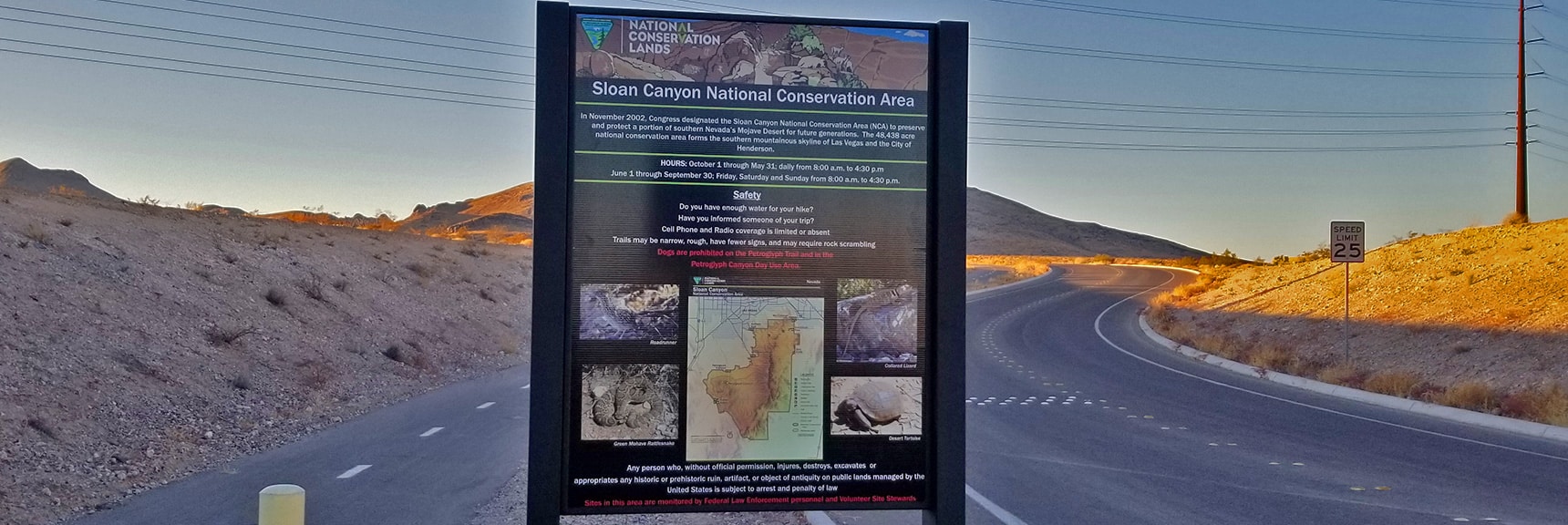 Petroglyph Canyon Interpretive Sign at Entrance| Petroglyph Canyon | Sloan Canyon National Conservation Area, Nevada