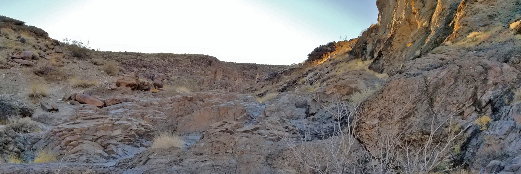 Ascending a Small Dry Waterfall | Petroglyph Canyon | Sloan Canyon National Conservation Area, Nevada