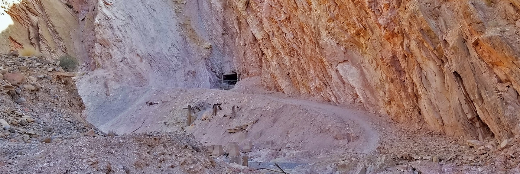 Abandoned Mine, Shaft Fenced Off | Anniversary Narrows | Muddy Mountains Wilderness, Nevada