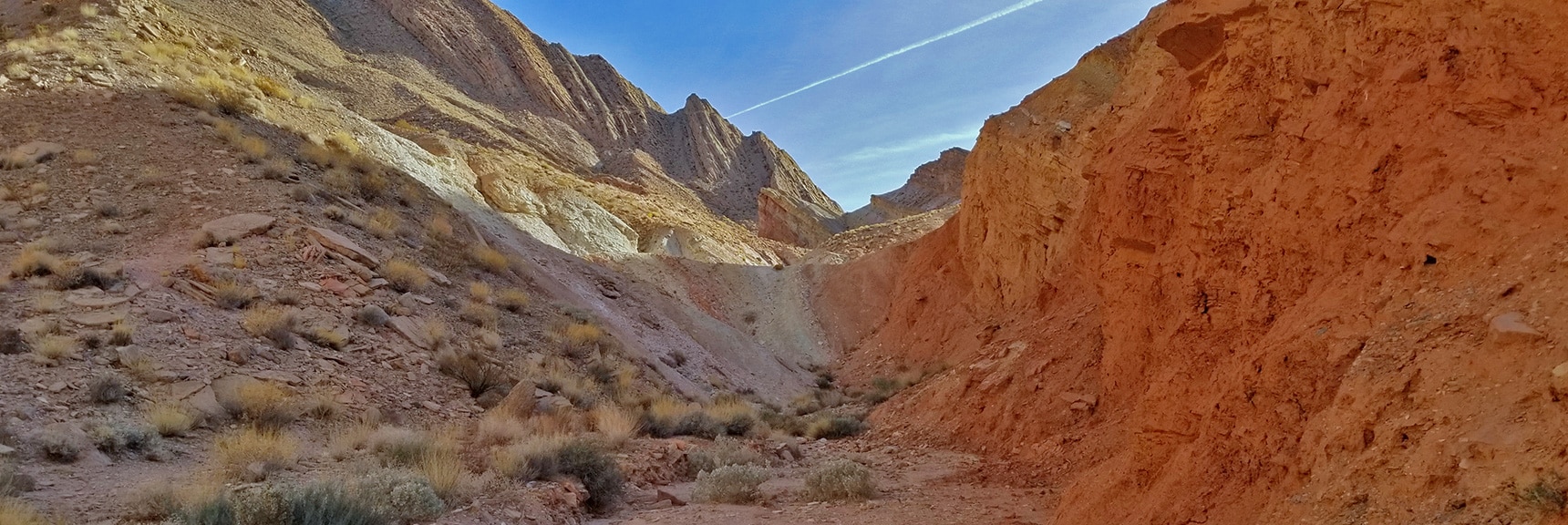 Passage to the Right Along Muddy Mountains. Possible Approach to South End of Bowl of Fire | Anniversary Narrows | Muddy Mountains Wilderness, Nevada
