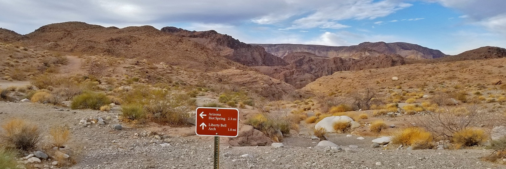 Loop Begins with Choice of Northern or Southern Wash Approach | Arizona Hot Spring | Liberty Bell Arch | Lake Mead National Recreation Area, Arizona