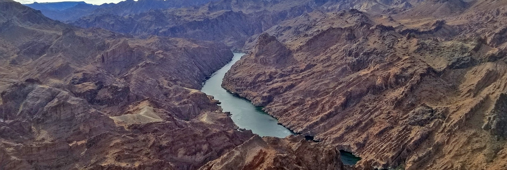 Southern View of Colorado River from Overlook | Arizona Hot Spring | Liberty Bell Arch | Lake Mead National Recreation Area, Arizona