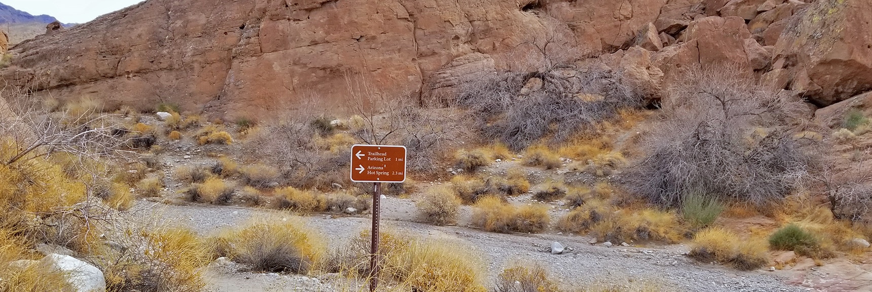 Back at White Rock Canyon/Liberty Bell Intersection. Turn Right Down Canyon. | Arizona Hot Spring | Liberty Bell Arch | Lake Mead National Recreation Area, Arizona