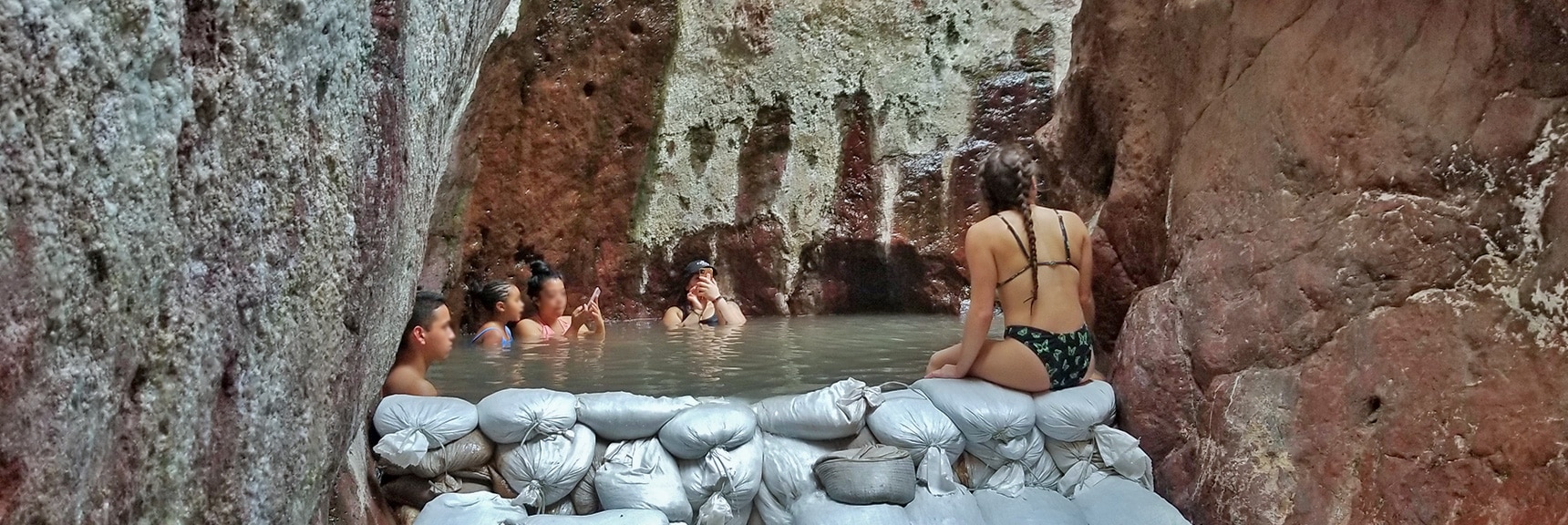 Hikers Enjoying a Day at the Hot Springs. | Arizona Hot Spring | Liberty Bell Arch | Lake Mead National Recreation Area, Arizona