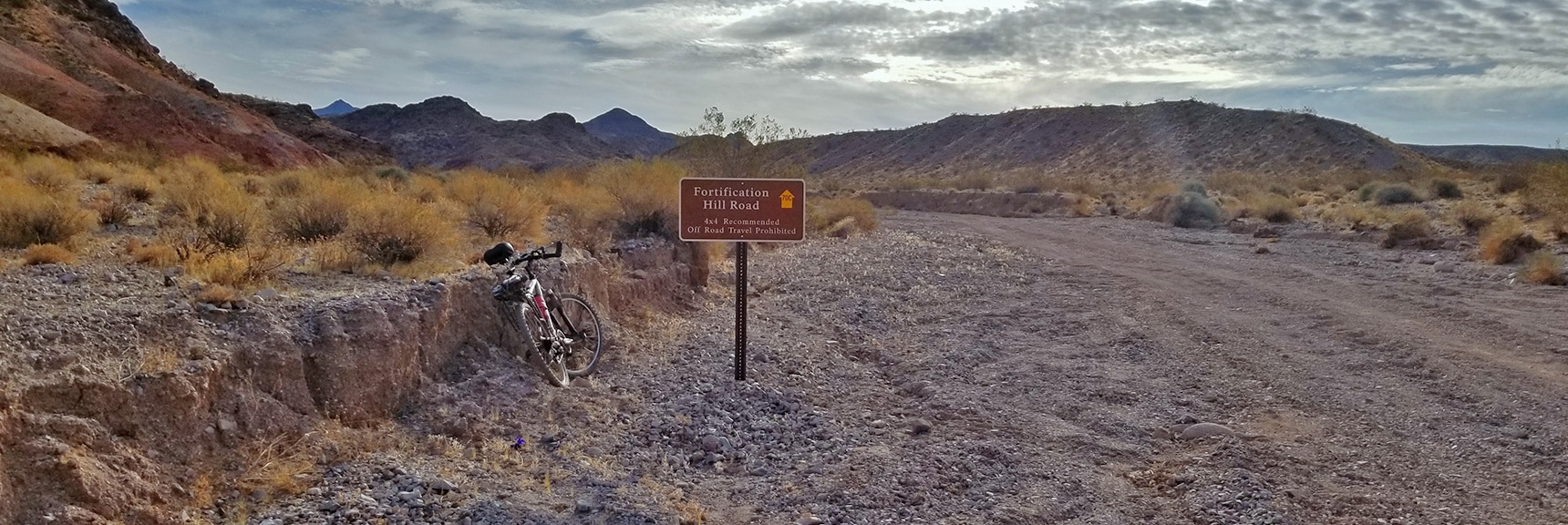 1st Road Sign 1/8th Miles Up Fortification Hill Road! No Sign at Entrance. | Fortification Hill | Lake Mead National Recreation Area, Arizona