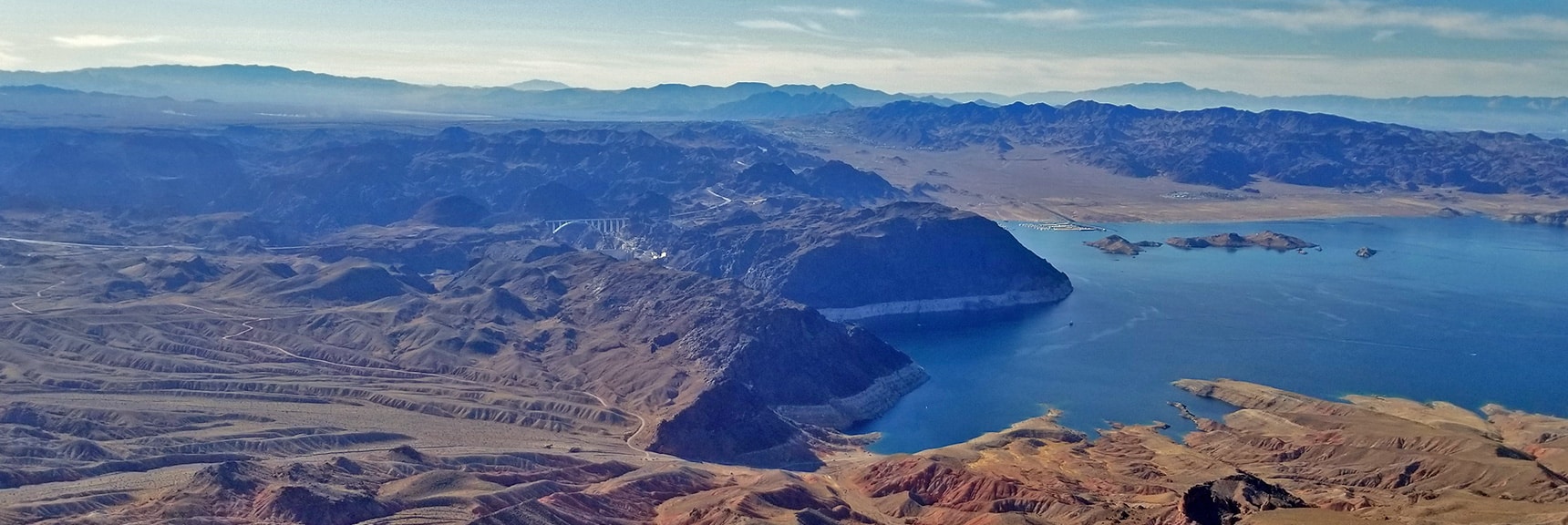 Hover Dam Area of Lake Mead from Fortification Hill Summit. | Fortification Hill | Lake Mead National Recreation Area, Arizona