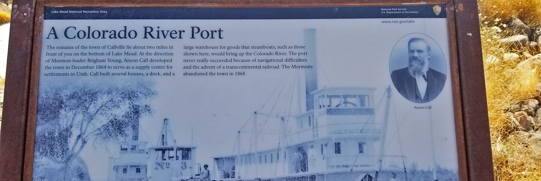 Interpretive Display of Old Colorado River Port at Callville Bay | Callville Summit Trail | Lake Mead National Recreation Area, Nevada