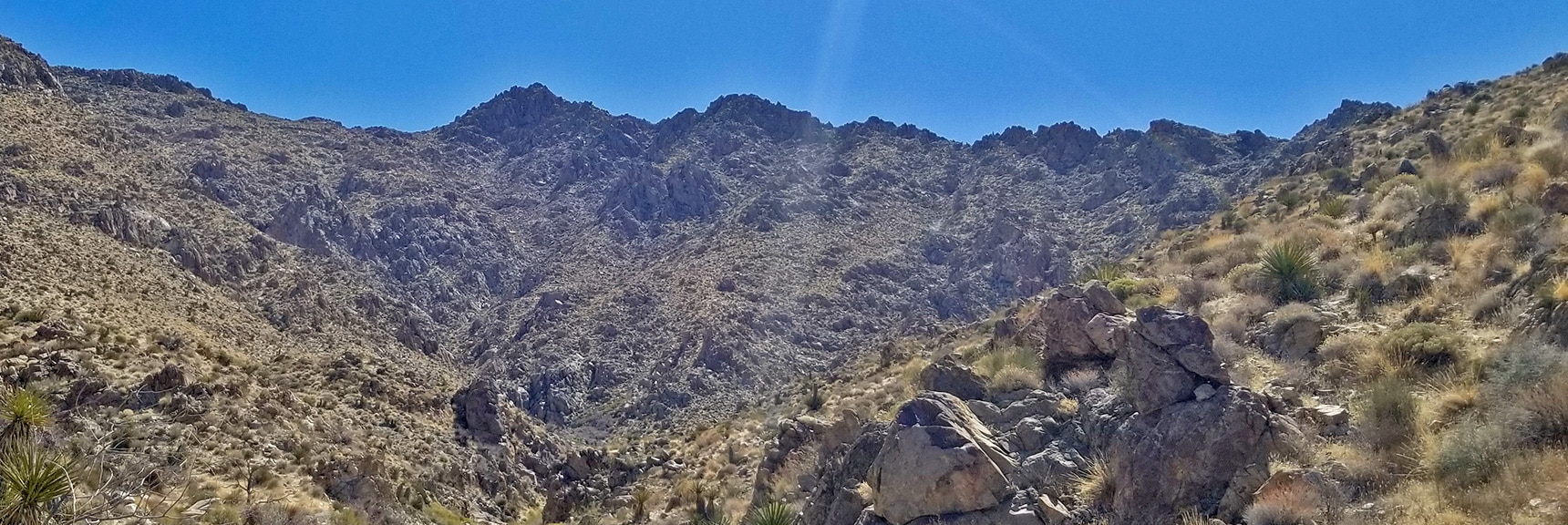 Mt. Wilson and Summit Approach Ridge to the Right. | Horse Thief Canyon Loop | Mt. Wilson | Black Mountains | Lake Mead National Recreation Area, Arizona